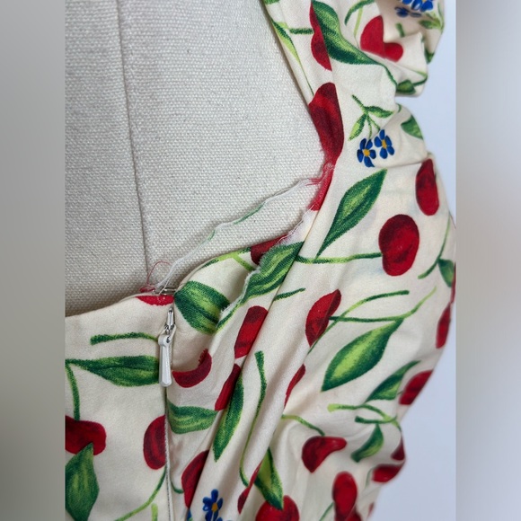 Carolina Herrera Cherry Draped Midi Dress - Picture 8 of 14